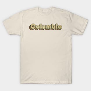 Columbia // Vintage Rainbow Typography Style // 70s T-Shirt